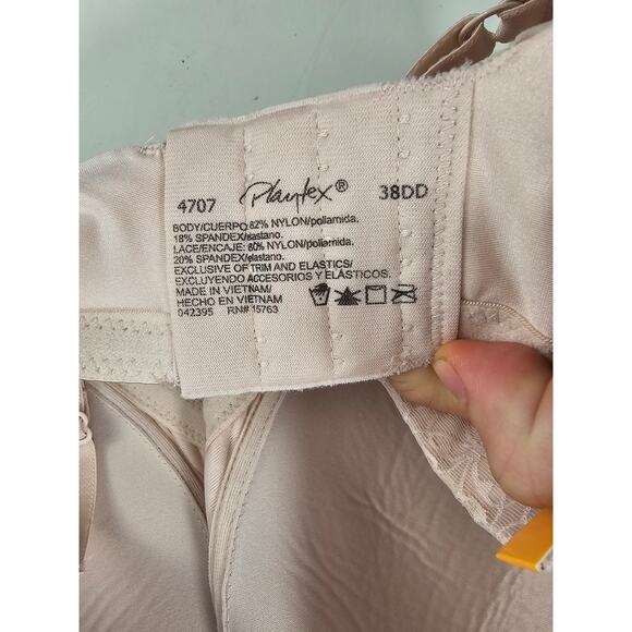 NWT NEW playtex 38DD wireless bra beige nude smooth 4 way support no slip - Picture 4 of 7